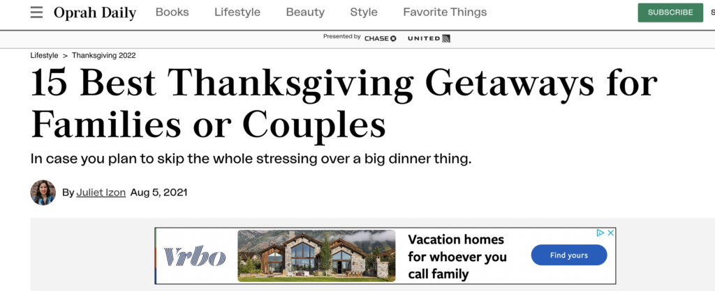 VRBO using contextual advertising